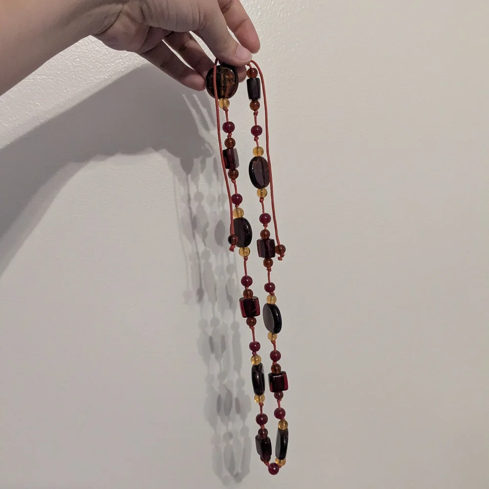 Vintage Lot of 5 Multicolor Glass Beaded Necklace Handmade Artisan